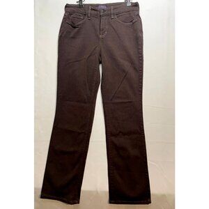 NYDJ jeans womens 4 petite Marilyn straight mid rise 27 x 30 lift stretch purple